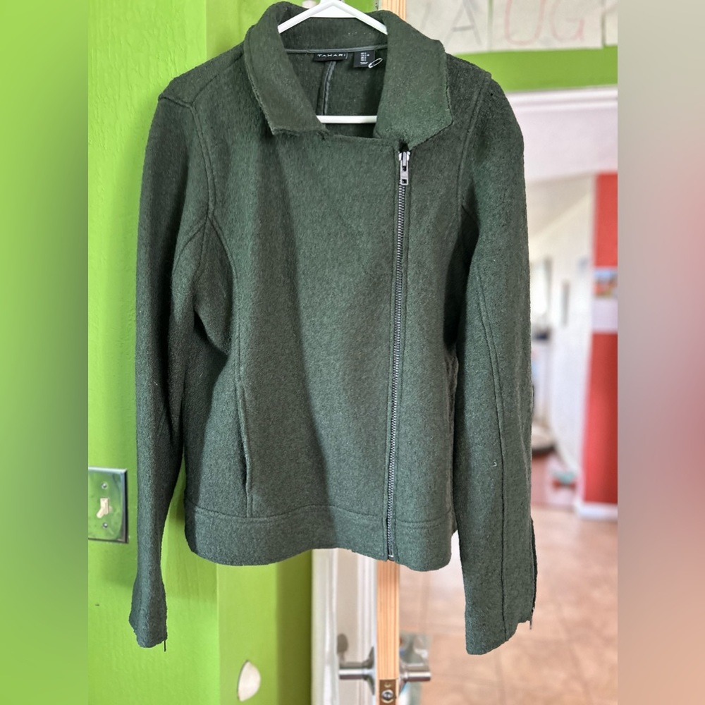 Tahari brand wool jacket - forest green